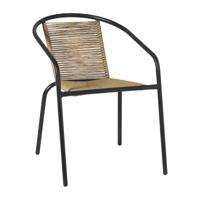 Stapelbare tuinstoel Tim - bruin/zwart - 73x53x62 cm