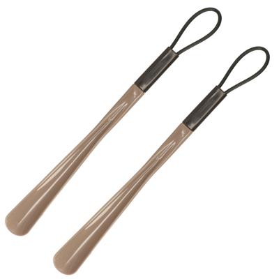 Schoenlepel kunststof - 2x - taupe - 40 cm - Schoen instaphulp - Schoenen accessoires