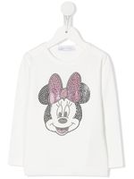 Monnalisa t-shirt Minnie à ornements strassés - Blanc - thumbnail