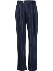 Late Checkout blazer en laine vierge à fines rayures - Bleu