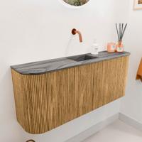 Toiletmeubel Mondiaz Joya Dlux | 103.2 cm | Meubelkleur Oak | Faye wastafel Sombra Wasbak Midden | Zonder kraangat(en)