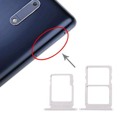 SIM-kaartlade + SIM-kaartlade + Micro SD-kaartlade voor Nokia 5 / N5 TA-1024 TA-1027 TA-1044 TA-1053 (Wit)