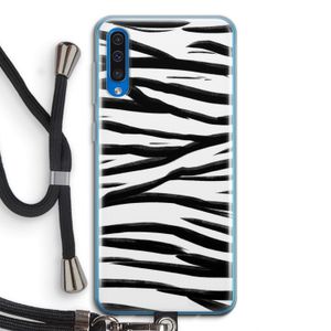 Zebra pattern: Samsung Galaxy A50 Transparant Hoesje met koord