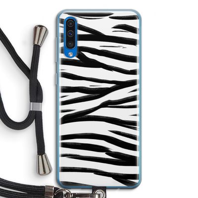 Zebra pattern: Samsung Galaxy A50 Transparant Hoesje met koord