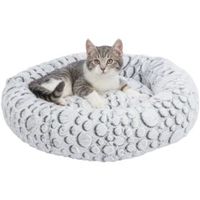 Trixie kattenmand mila rond pluche wit / grijs (50X50 CM) - thumbnail