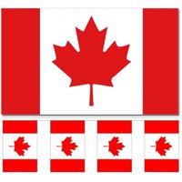 Canada versiering/feestartikelen set - vlag 90 x 150 cm - vlaggenlijn van 300 cm - landen - thumbnail