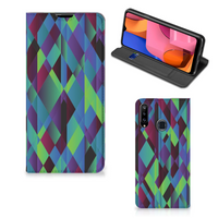 Samsung Galaxy A20s Stand Case Abstract Green Blue