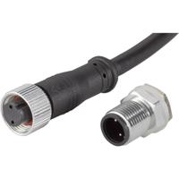 TRU COMPONENTS 1229336 Ronde connector afgewerkt Bus, recht, Stekker, inbouw Totaal aantal polen: 2 1 stuk(s)