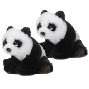 2x stuks wNF pluche pandabeer knuffel 15 cm