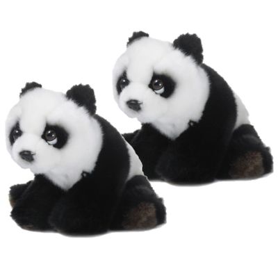 2x stuks wNF pluche pandabeer knuffel 15 cm