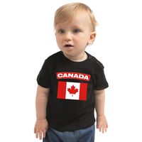 Canada t-shirt met vlag zwart voor babys - thumbnail