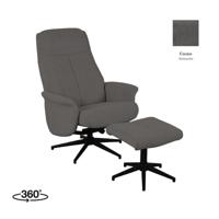 LABEL51 Fauteuil Bergen - Antraciet - Cosmo - Incl. Hocker - thumbnail