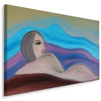 Schilderij - Abstracte Vrouw, 5 maten, Premium Print - thumbnail