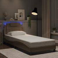 Bedframe "Viana" met LED zonder matras cappuccino 80x200 cm