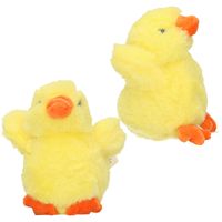 2x stuks pluche kuiken / kip knuffel geel 12 cm - thumbnail