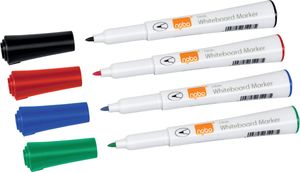 Nobo Glide whiteboardmarker, pak van 4 stuks, geassorteerde kleuren