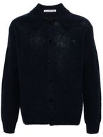 Acne Studios cardigan chiné à logo brodé - Bleu - thumbnail