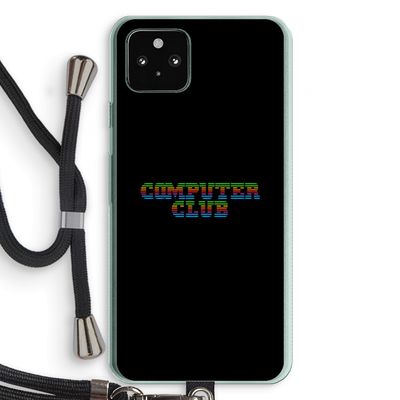 Retro: Pixel 5a 5G Transparant Hoesje met koord