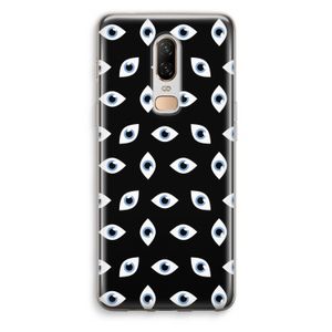 Eyes pattern: OnePlus 6 Transparant Hoesje