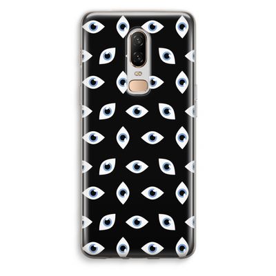 Eyes pattern: OnePlus 6 Transparant Hoesje