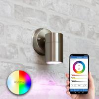 Aluminium wandlamp voor buiten met slimme milight gu10 spot - rond