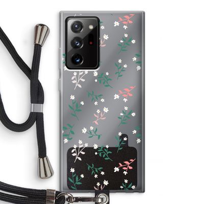 Small white flowers: Samsung Galaxy Note 20 Ultra / Note 20 Ultra 5G Transparant Hoesje met koord