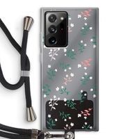 Small white flowers: Samsung Galaxy Note 20 Ultra / Note 20 Ultra 5G Transparant Hoesje met koord