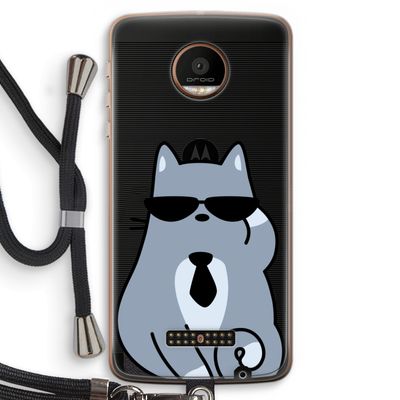Cool cat: Motorola Moto Z Force Transparant Hoesje met koord