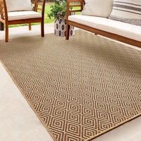 Karpet24 Kenzy Buitentapijt met jute look| Rechthoekig met ruitenmotief | natuurlijke look voor tuin, balkon of terras | Weer- en UV-bestendig Tuintapijt -160 x 230 cm