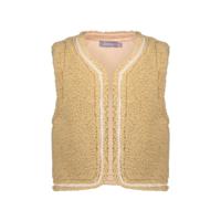 Geisha winter gilet meisjes - zand - zigzag, teddy borduursel