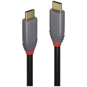 LINDY USB-kabel USB 3.2 Gen2x2 USB-C stekker, USB-C stekker 1.50 m Zwart, Grijs 36902