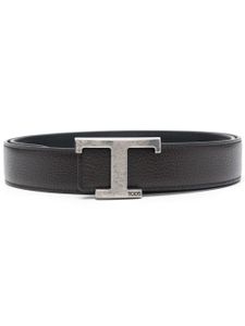 Tod's ceinture en cuir à boucle logo - Marron