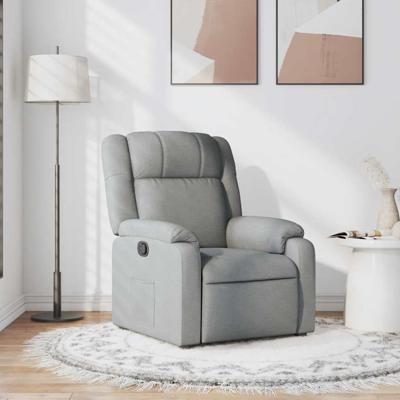 Fauteuil verstelbaar stof lichtgrijs