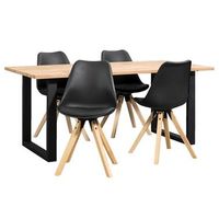 Eethoek Tibor Verdal (tafel met 4 stoelen) - zwart