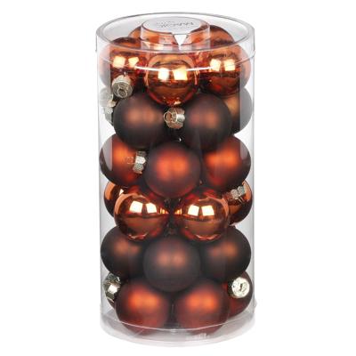 Inge Christmas Kerstballen - 30x st - bruin - D4 cm - glas