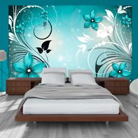 Zelfklevend fotobehang - Turquoise bloesem, 8 maten, premium print - thumbnail