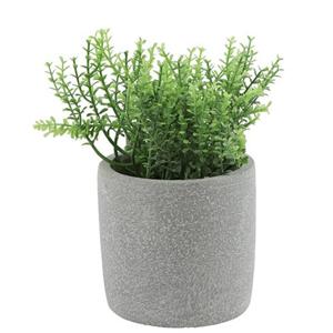 Kunstplant/kruiden rozemarijn - Countryfield - in grijs cement potje - 19 cm - kruiden