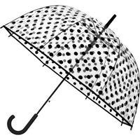 Falconetti automatische koepelparaplu met stippen - transparant - doorzichtig - met haak - vrolijk dessin - 85 - thumbnail