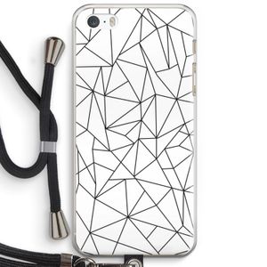 Geometrische lijnen zwart: iPhone 5 / 5S / SE Transparant Hoesje met koord