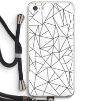 Geometrische lijnen zwart: iPhone 5 / 5S / SE Transparant Hoesje met koord