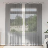 Gordijnen voile met lussen 2 st 140x245 cm donkergrijs