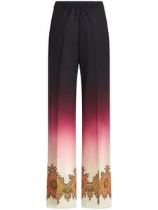 ETRO pantalon en soie à effet dégradé - Rouge