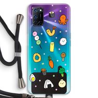 Happy bento friends: Oppo A72 Transparant Hoesje met koord