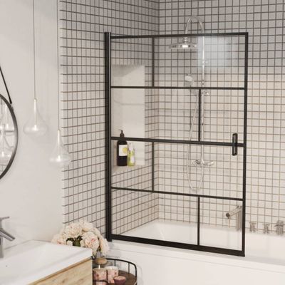 VidaXL Douchewand 100x140 cm esg zwart