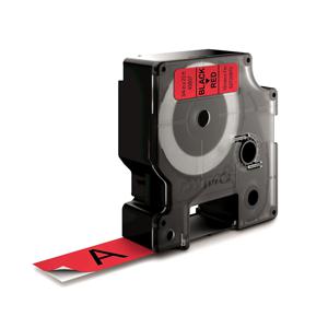 DYMO D1 -Standard Labels - Black on Red - 19mm x 7m