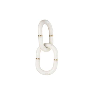 Decoratieve figuren Home ESPRIT Wit Gouden Ketting 13 x 13 x 28 cm