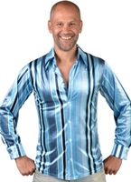 70's hemd streep blauw