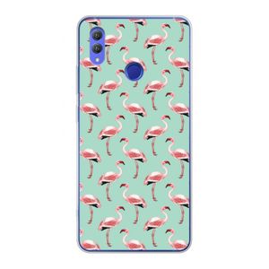 Flamingoprint groen: Honor Note 10 Transparant Hoesje