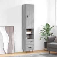 Hoge kast 34,5x34x180 cm bewerkt hout grijs sonoma eikenkleurig