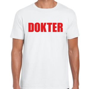 Dokter verkleed t-shirt wit voor heren